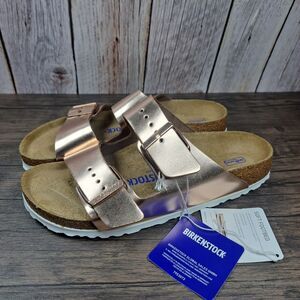 Birkenstock Arizona BS Soft Footbed Metallic Copper Sandals Women's Sz 7 N